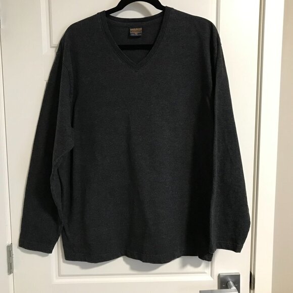 Woolrich Long Sleeve V Neck charcoal Grey Cotton shirt - Size Small - Picture 9 of 11